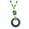 Retro Ping'an Knot Necklace for Women: Fashionable Clavicle Chain with Imitation Jadeite Pendant