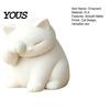 Lazy Cat Cute Statue Ornament, 3D Printed Decompression Decoration, Matte Texture Face-covering Design Face Covering Figure for Desktop