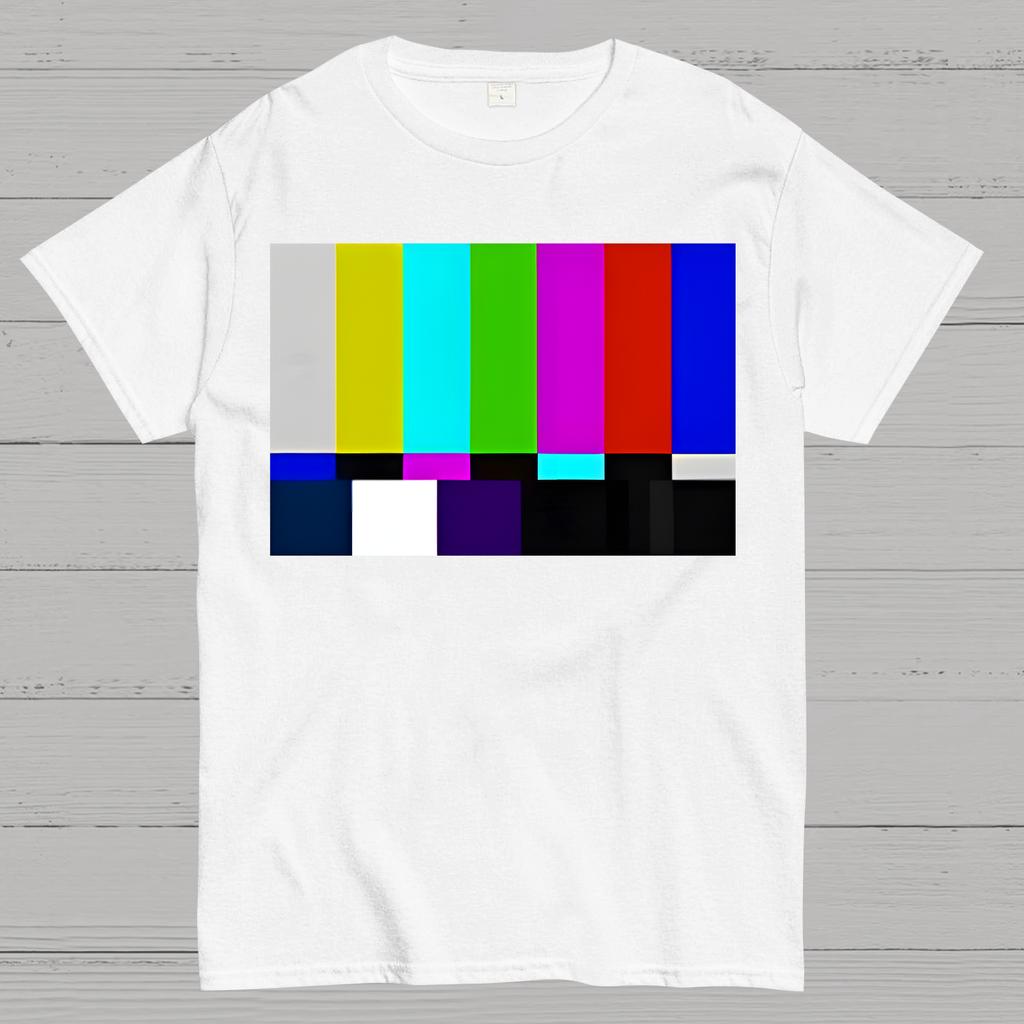 Retro Farbstreifen Bildschirm Baumwolle Sommer Lässig Kühl Locker T-Shirt