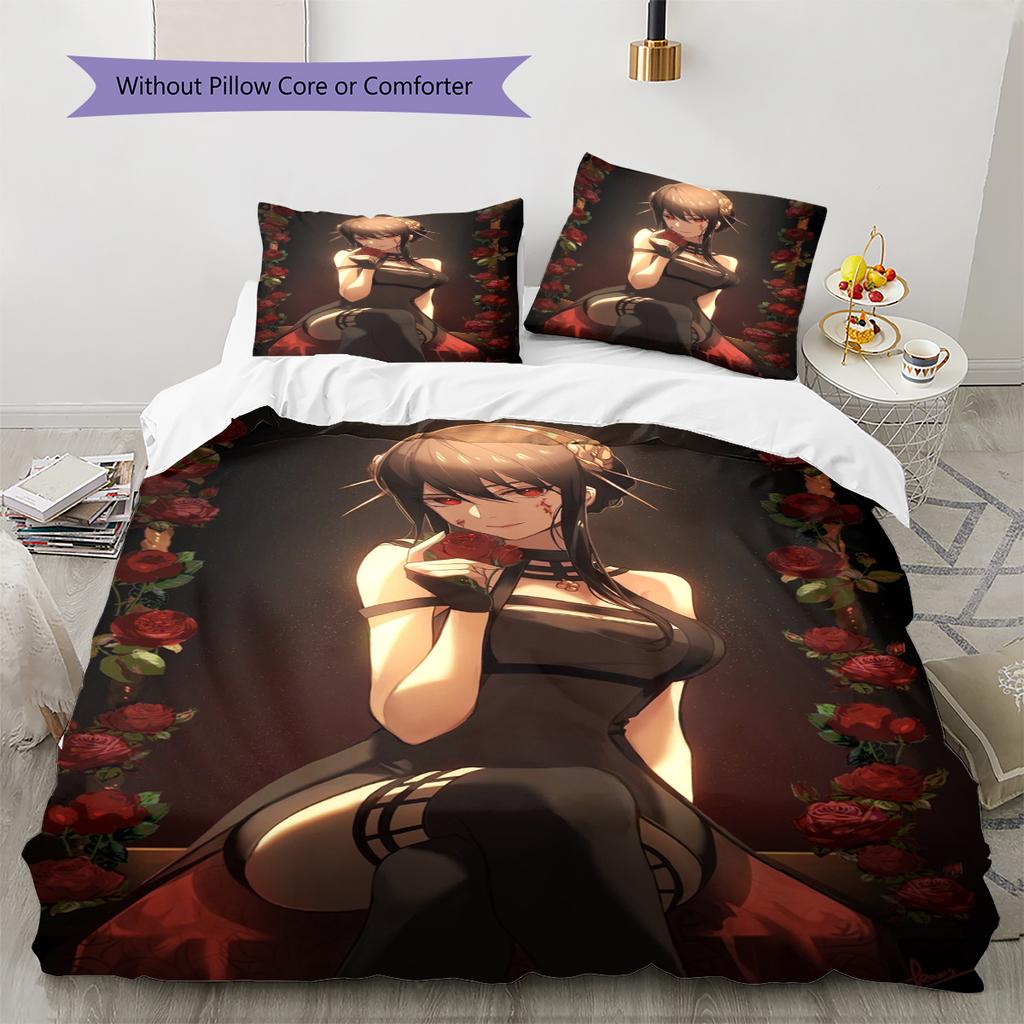 Set Copripiumino Trapuntato con Fantasia Cartone Animato Federa Decorazione per la Casa Regalo di Compleanno (1 * copripiumino + 2 * federa, senza nucleo)