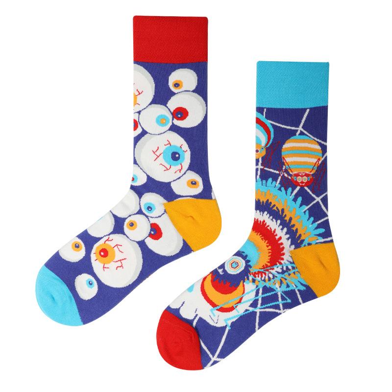 Ny Mode AB Asymmetriska Mandarinanka Herr- och Damsockor Tecknad Mode Roliga Söta Djur Mellanhöga Bomullssockor