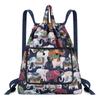 Fashionable Sports Bag Foldable Tie-mouth Handbag Large Capacity Portable Casual Home Shopping Backpack