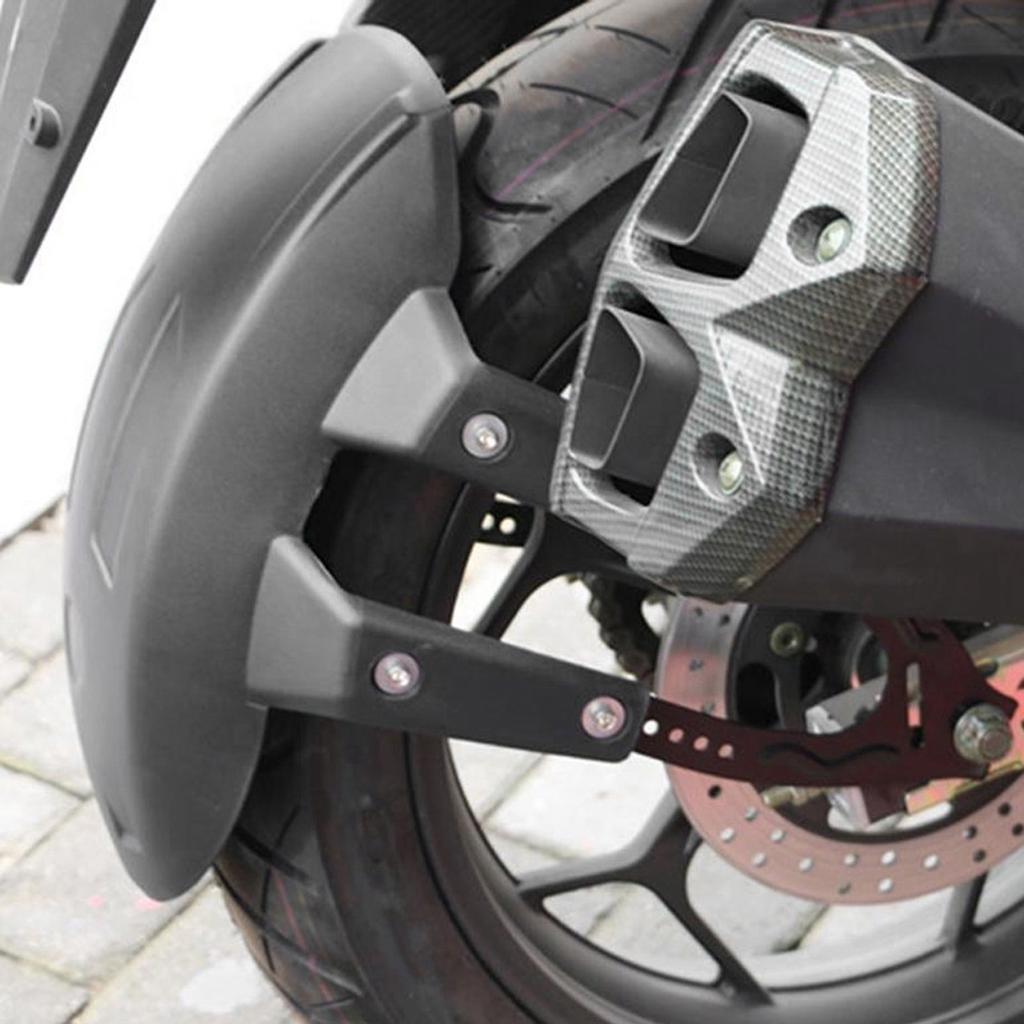 Motorcycle Rear Mudguard ABS Metal Black Tire Splash Guard Universal for 12‑18in Wheels Hub