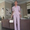 Autumn 2025 Women's Casual Solid Color Waist-Hugging Slim Top Set