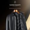 Futting Men's Sheepskin Goose Down Lapel Leather Jacket