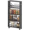 Storage Trolley, 4-Tier, Rolling Cart with Handles, Narrow, 45 x 15 x 91 cm, Black