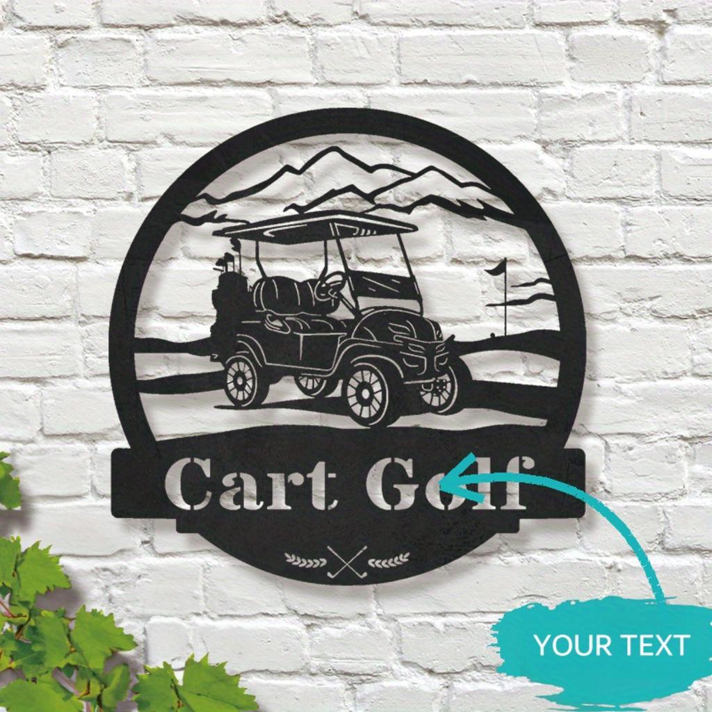 Custom Golf Cart Metal Sign Exquisite Personalized Wall Art for Home Office Durable Rust Resistant Easy Hang