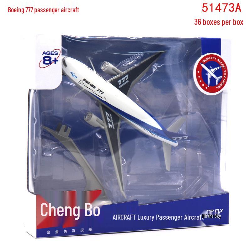Colorful Amber Alloy Boeing 777 & A380 Model Aircraft Display