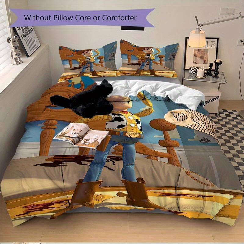 3pcs Woody Cowboy Bedding Set Includes Quilt Cover and Pillowcases, Suitable for All Seasons D094