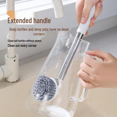 Long-Handled Multi-Functional Kitchen Pot Scrubbing Brush