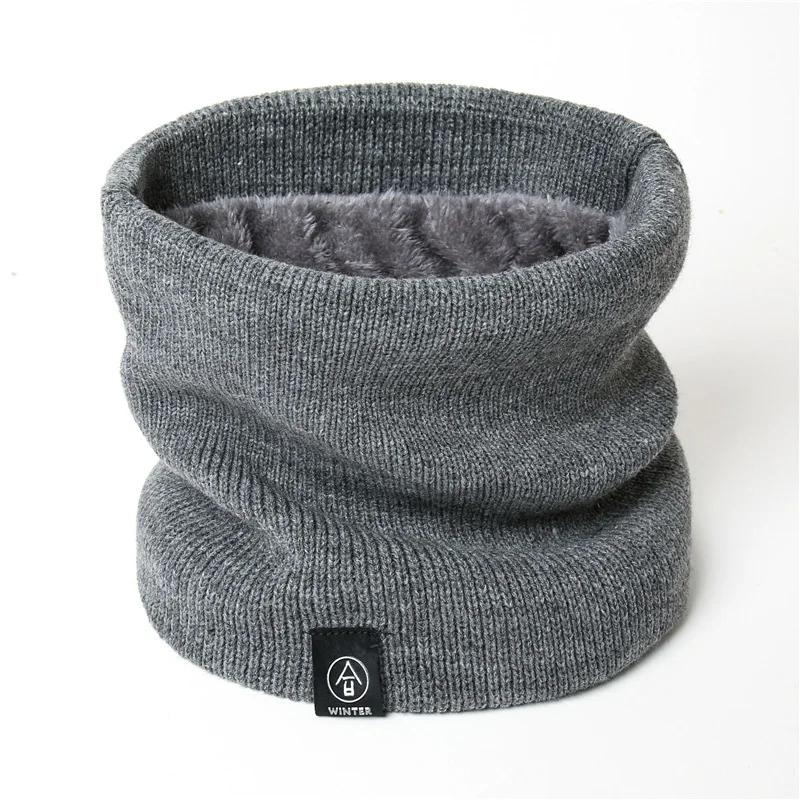 Plus Velvet Knitted Scarf Warm Winter Ring Scarf Women Men Unisex Full Face Mask Snood Neck Scarves Bufanda Thick