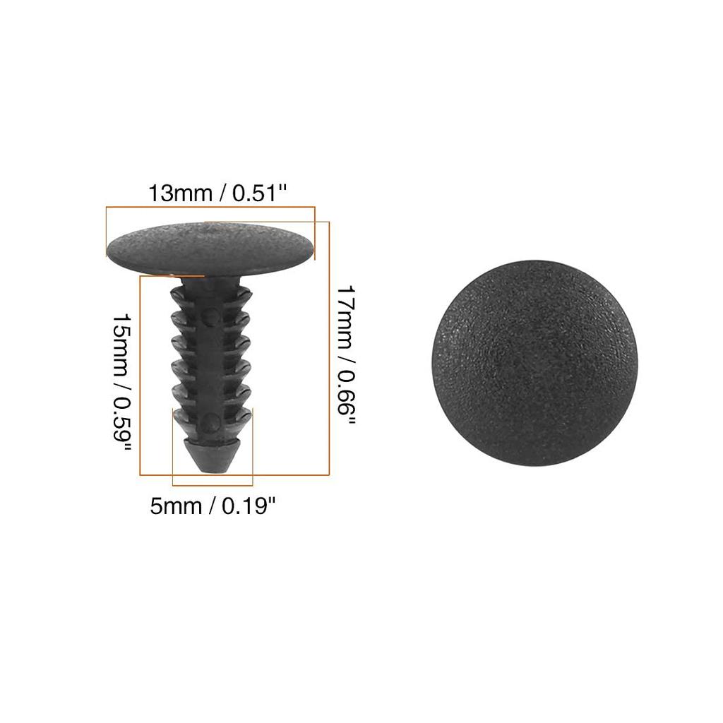 40pcs 5mm Hole Diameter Plastic Bolt Rivet Fastener Bumper Retainer Clip Trim Panel Retainer Clip Black for Car