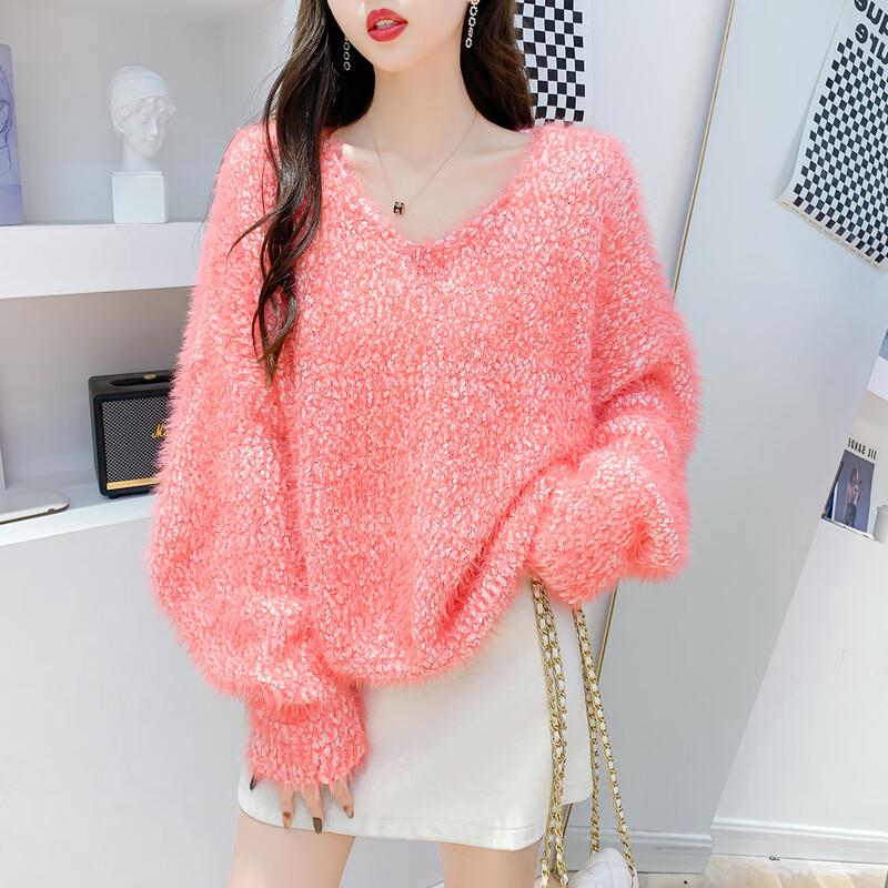 

MOCANA Women s V-Neck Long Sleeve Knit Sweater One Size