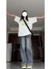 Women's 2025 Retro High Street Jeans: Fleece-Lined Straight, Narrow & Wide Leg Options for Spring, Autumn, Winter