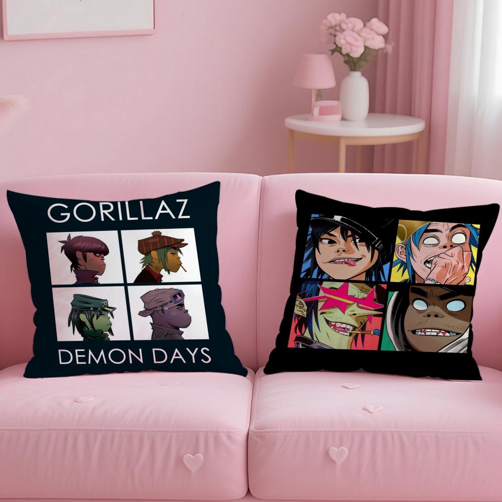 Band Cool G-Gorillaz Cushion Cover Soft Short Plush Double-Sided Printing Home Decor Machine Washable Pillow Case Gift