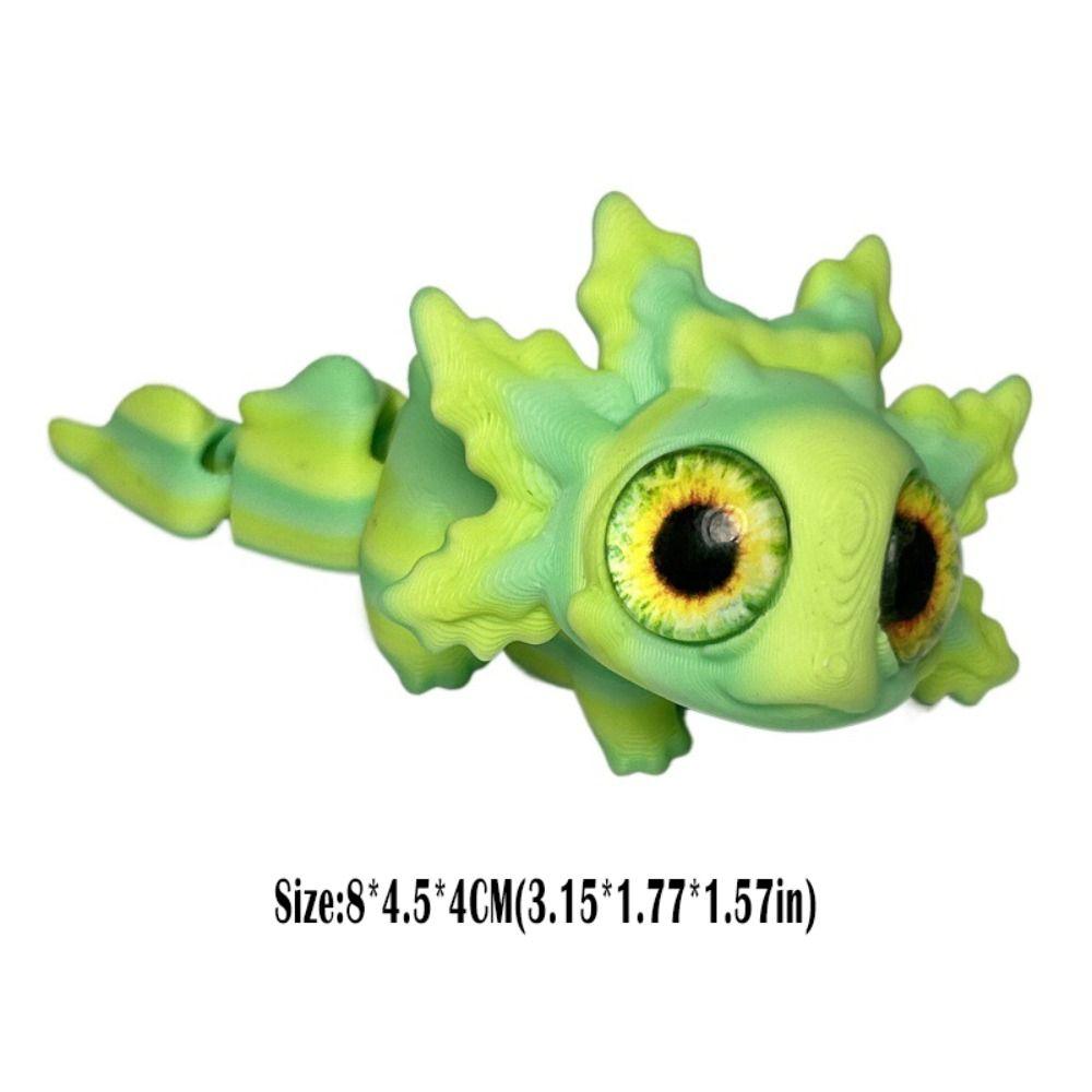 Simulation Eyes 3D Printed Miniature Salamander Model Colorful Salamander Figures Miniature Doll