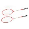 LEIJIAER Badminton Racket Set of 2 Player Iron Alloy Professional Training Replacement Equipment Red