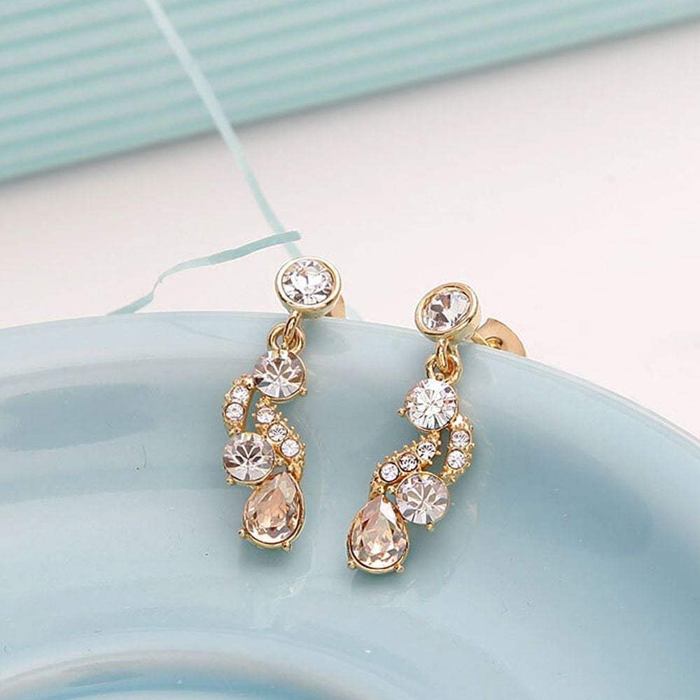 

Peerless Crystal Crafted Silver Needle Earrings