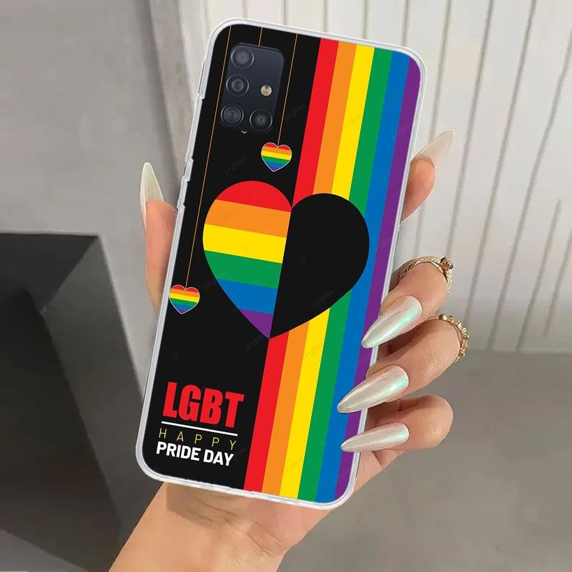 Love Is Love LGBT Rainbow Phone Case for Samsung Galaxy A52 A32 A22 A12 A02S A50S A30S A10S Note 20 Ultra 10 Plus S10 A31 A20 A7