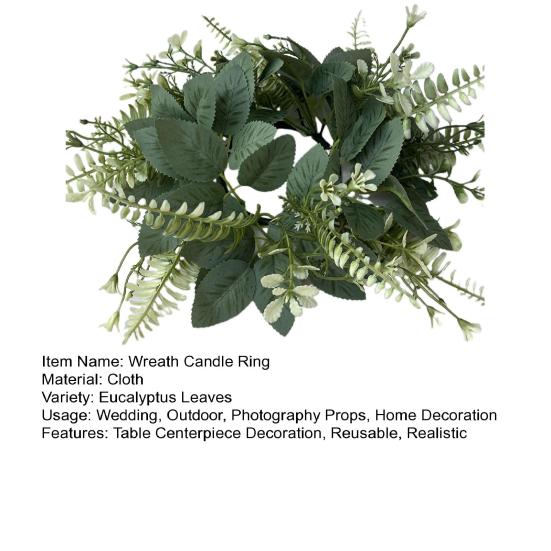 Umělý věnec Svíčka Prsten Umělé listy eukalyptu Jarní zeleň Věnec Pilíř Svíčka Domov