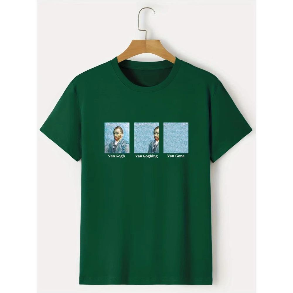 'Van Goghing' Rundhals-T-Shirts, Freizeit-Tees, Kurzarm-Tops, Herren-Sommerbekleidung