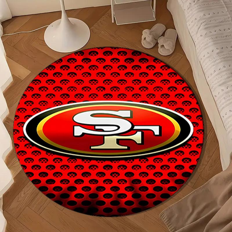 Vintage 49ers Football Round Mat, Anti-slip Circle Carpet Chair Rug For livingroom,Bedroom, Doormat Home Decor Gift Christmas Gifts