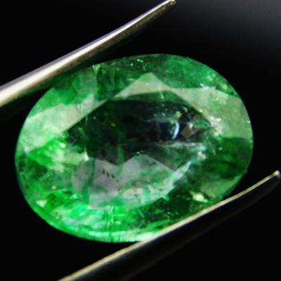 7 Carat Natural Green Colombian Emerald Oval Cut CERTIFIED Loose Gemstone