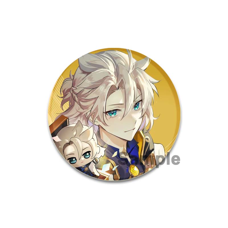 32/44/58mm Genshin Impact Albedo Pin Handmade Brooch for Clothes Cartoon Cosplay Badge Backpack Decoration Jewelry Gift