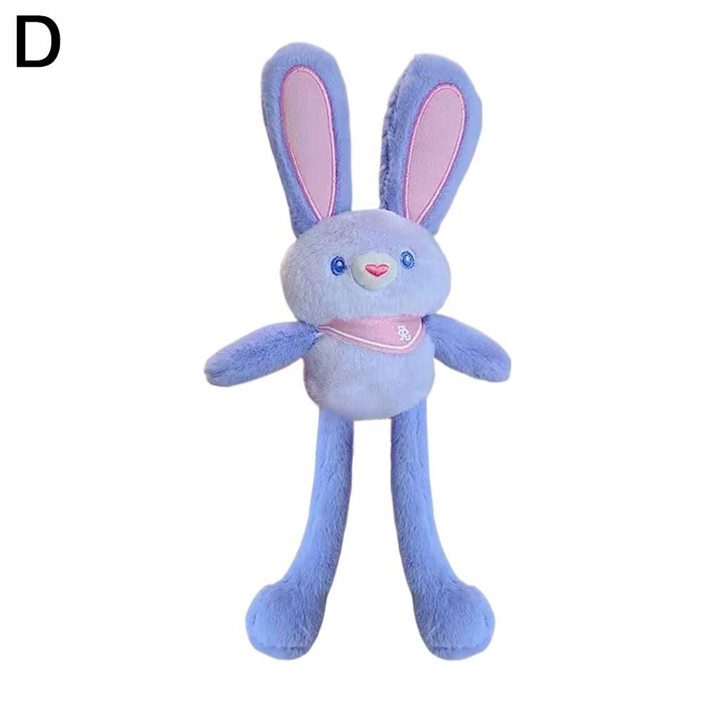 Pull Up Rabbit Plush Toy Soft Stuffed Bunny Keychain Cute Hanging Decor Stress Relief Schoolbag Pendant Gift For Kids 30Cm