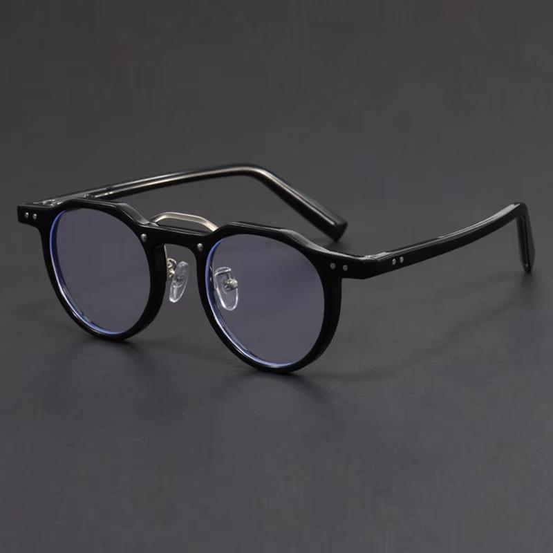 Retro Anti Blue Light Reading Glasses Women Men Round Myopia Glasses In Trend Retro Prescription Eyeglasses Photochromic Lens +1