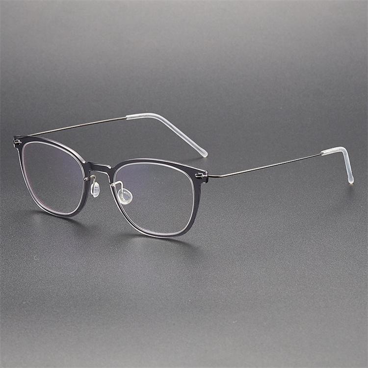 Denmark Brand Screwless Titanium Glasses Frame Men Retro Square Ultralight Eyeglasses Women High Quality Spectacles Frames 6609