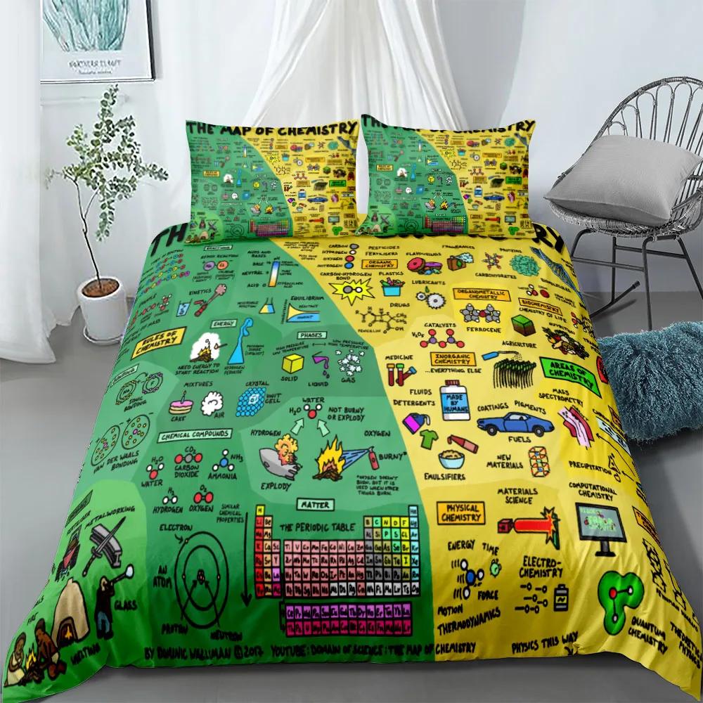 Scientific Chart Duvet Cover Set UK Single Double King US Twin Full Queen Size Anime Bed Linen Set