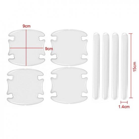 8pcs Invisible Car Door Bowl Handle Protective Sticker Anti-collision Car Decals