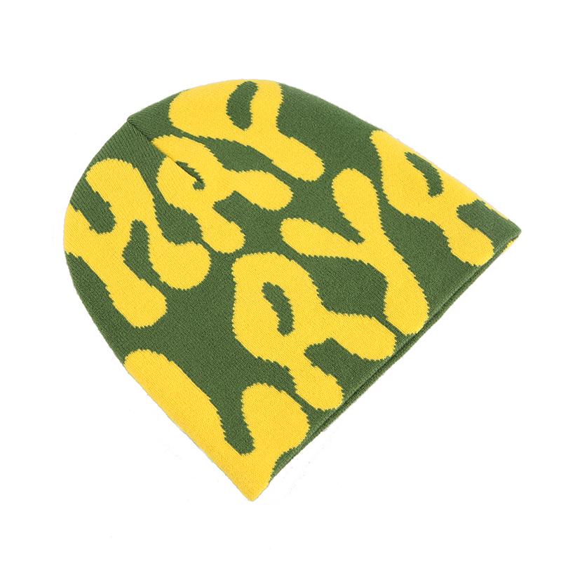 Unisex Running Acrylic Hat Jacquard Beanie Custom Logo Big Letter Knit Beanie Hat