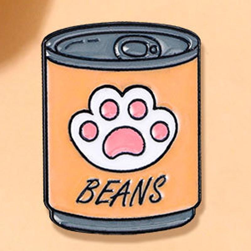 

Cute Cat Canned Food Cartoon Brooch Cat Food Backpack Decoration Button Pins Badge
