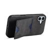 DENIOR For iPhone 16 Case Leather+TPU Card Slot Kickstand Phone Cover