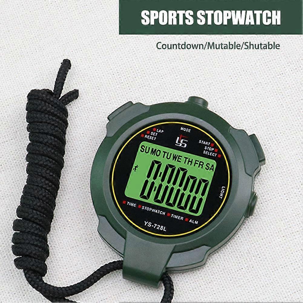 Sports Stopwatch Digital Handheld Sports Stopwatch Night Light Code Table