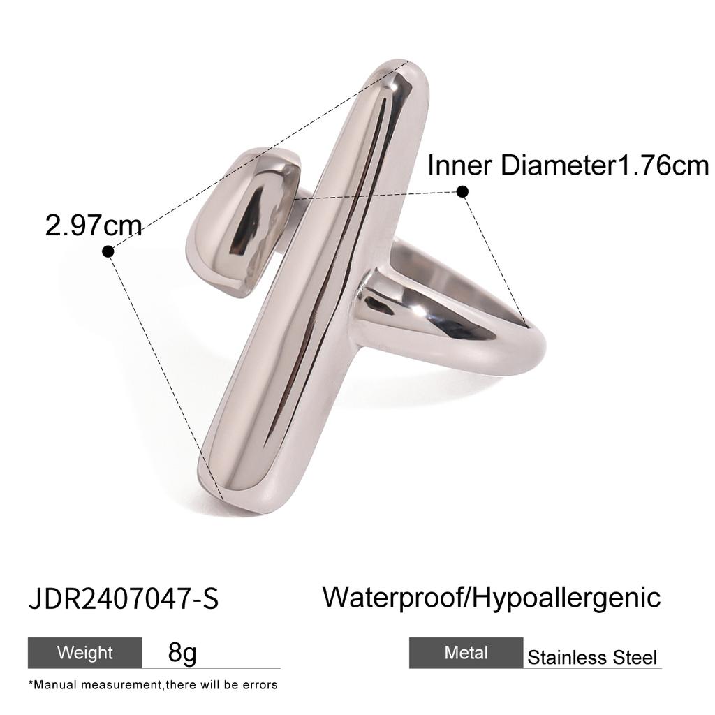 Uworld Minimalist 316L Stainless Steel INS Ring High Quality Waterproof Charm Metal Gold Silver Color Fashion Finger Jewelry