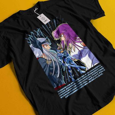 Saint Seiya T-Shirt Ιππότες του Ζωδιακού Κύκλου Hyoga Ikki Shun Anime Manga Μπλουζάκι Unisex