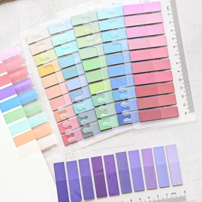 200Sheet/Set Simplicity Gradient Color Sticky Note Transparent Boomark Tab Index Sticky Note Mini Notepad Student Supplies