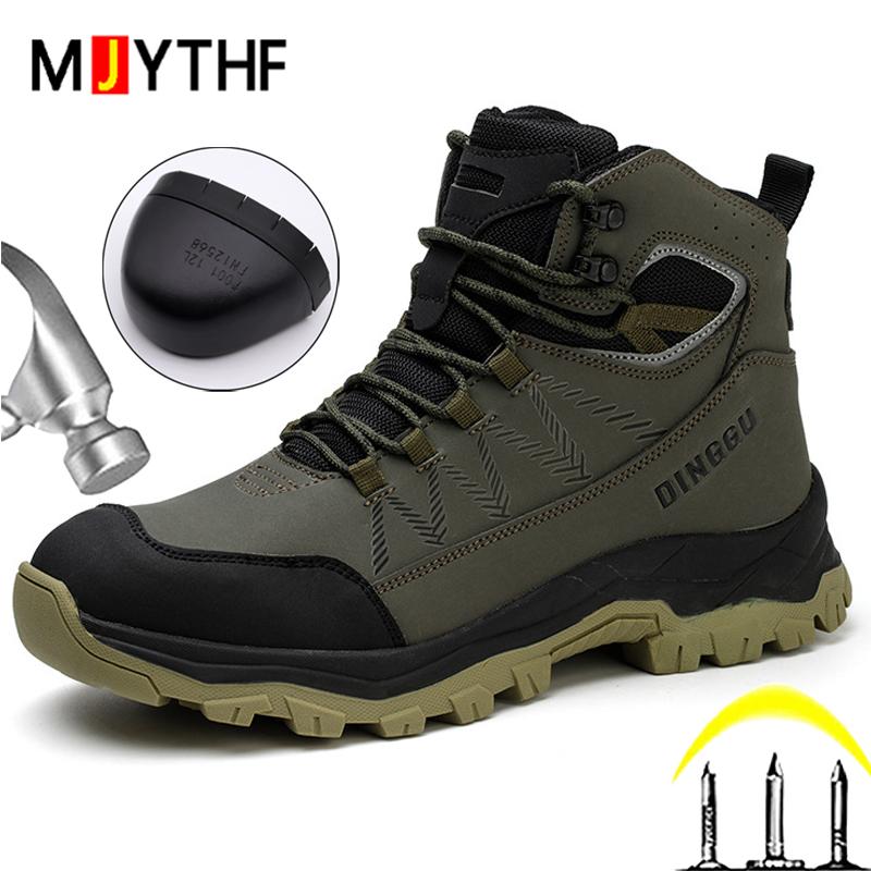 High-top Men Work Boots Steel Toe Shoes Puncture-Proof Safety Boot Protection Shoes Security Indestructible Shoes Wear-resistant