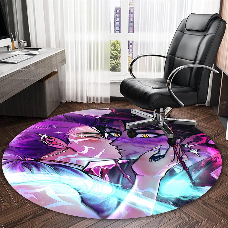 1pc KPop Demon Hunters RUMI8 Print Round Carpet Chair Round Carpet Suitable for Bedroom Living Room Home Decorative Carpet