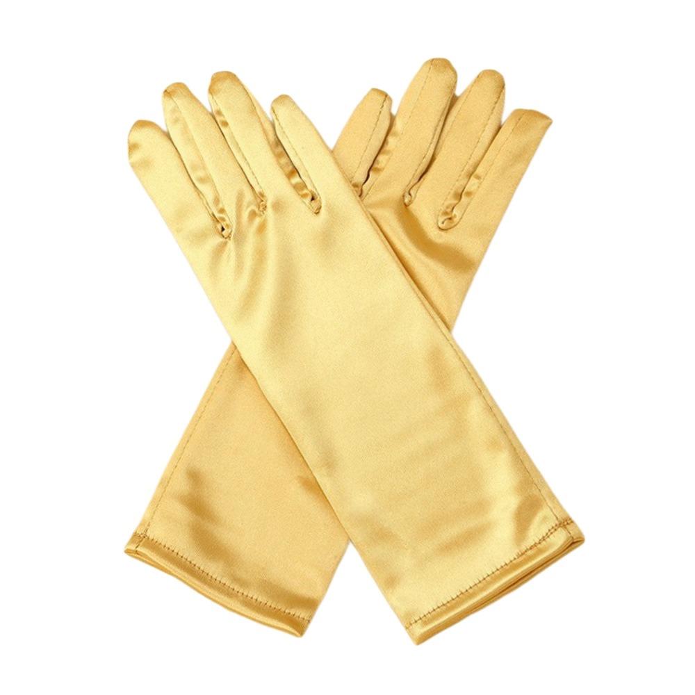 Jednobarevné dětské rukavice Saténové taneční palčáky Nová módní společenská šaty pro vystoupení Dívky