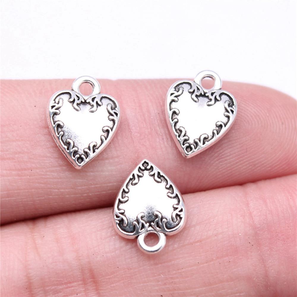 Charms Peach Heart Love Pendants Wedding Jewelry Findings QC094