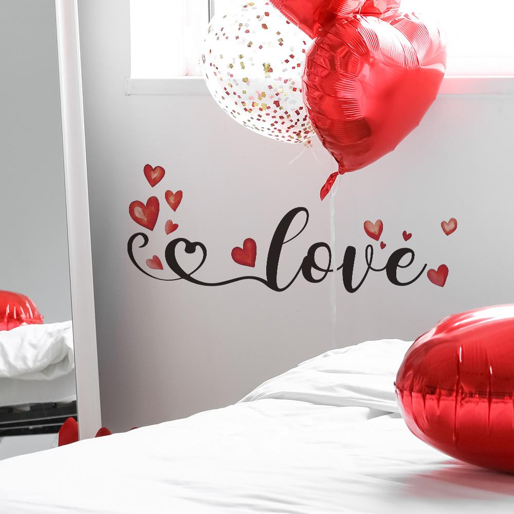 Valentine's Day Bedroom Living Room Entrance Hall Home Background Beautification Wall Stickers