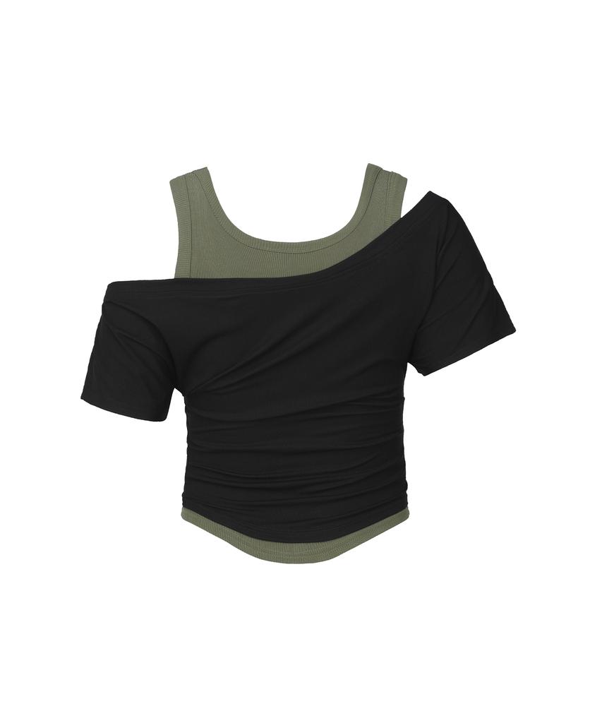 Sekeonmonollogeu Layered Off-Shoulder Set [Black]_Sewts021Black