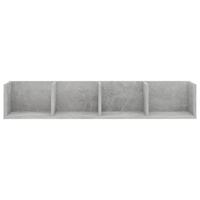 VidaXL Étagère murale à CD Gris béton 100x18x18 cm Aggloméré