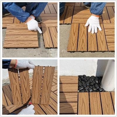 Neue Wasserdichte Outdoor Bodenverriegelung Hartholz Terrassenbelag Fliesen Selbstverlegende DIY Installation Terrasse Ziegel Balkon