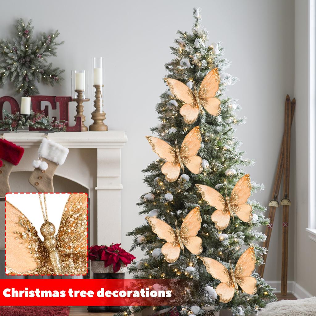 Fabric Simulation Bow Clip Velvet Powder Flocking Christmas Tree Decoration Scene Layout