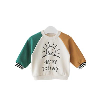Top da ragazza T-shirt a maniche lunghe autunno per ragazzi e ragazze Vestiti per bambini Giacca con fondo carino in puro cotone